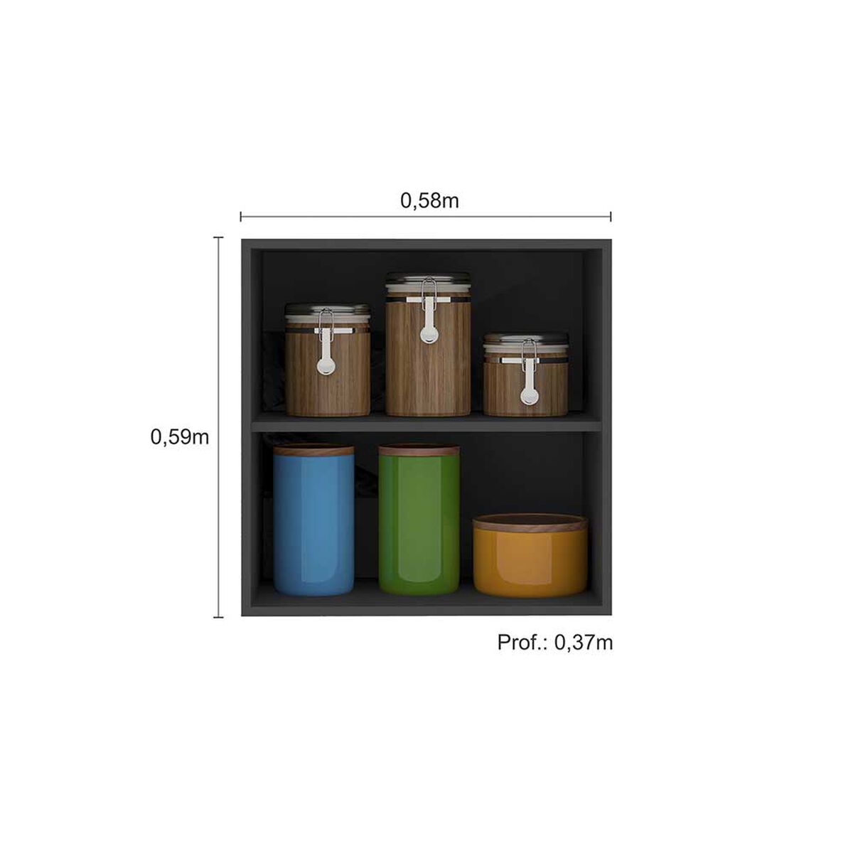 Mueble Aereo de Cocina Home Mobili Etni 58 Grafito