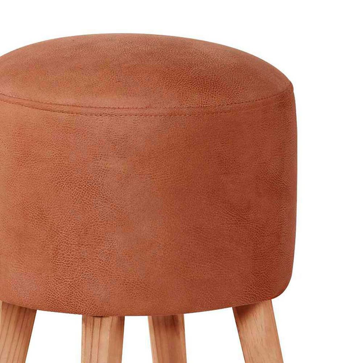 Pouf Vekka Home Nantes Cuero Kentucky Tabaco