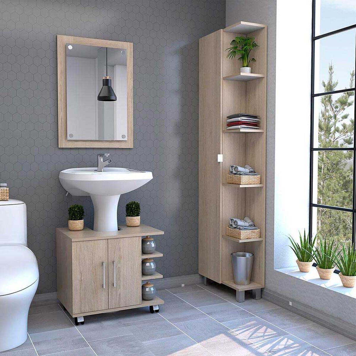 Espejo + Optimizador Lavamanos + Mueble TuHome Bath 300