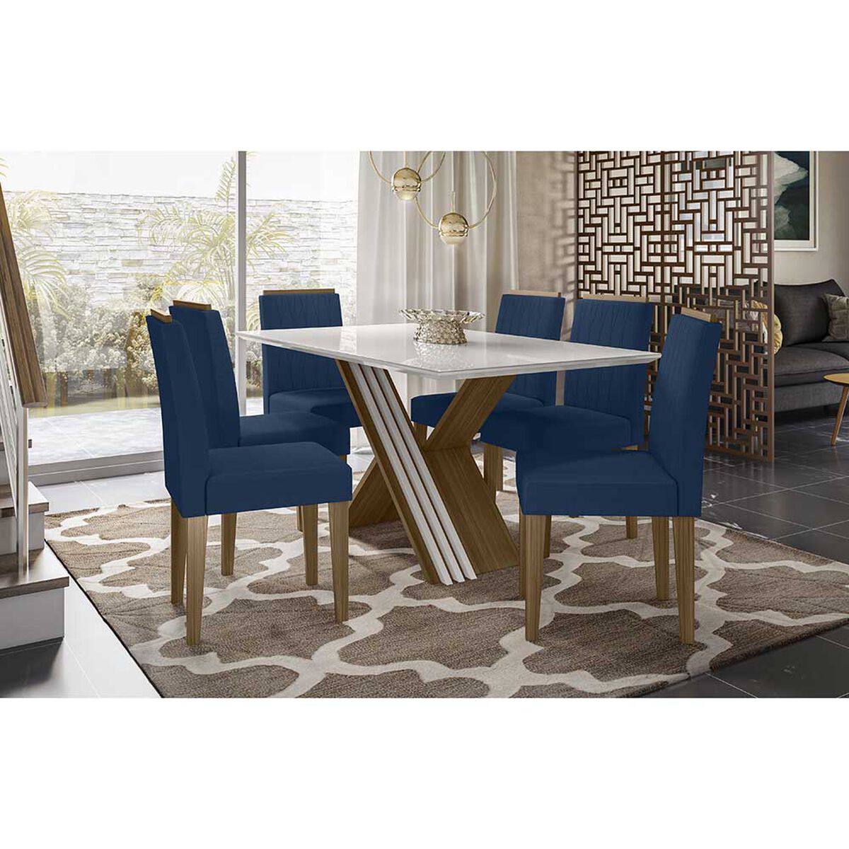 Juego de Comedor Jdo & Design Any 6 Sillas Azul