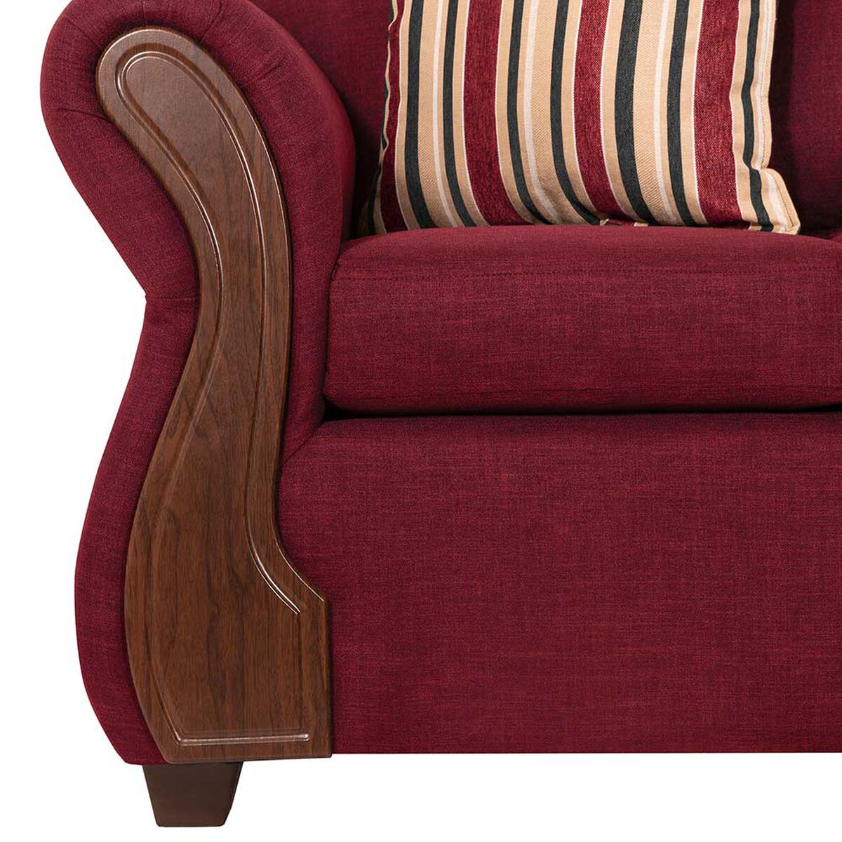 Juego de Living Deco Outlet Tarento Sofá 3 Cuerpos + Dos Sillones 1 Cuerpo Burdeo