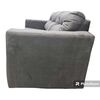 Juego de Living Kea Nize Sofá 3 Cuerpos + Dos Pouf Felpa Gris