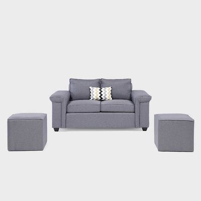 Imagen 2 del producto Sofá Mons Sicilia 2 Cuerpos + Dos Pouf 1 Cuerpo Gris