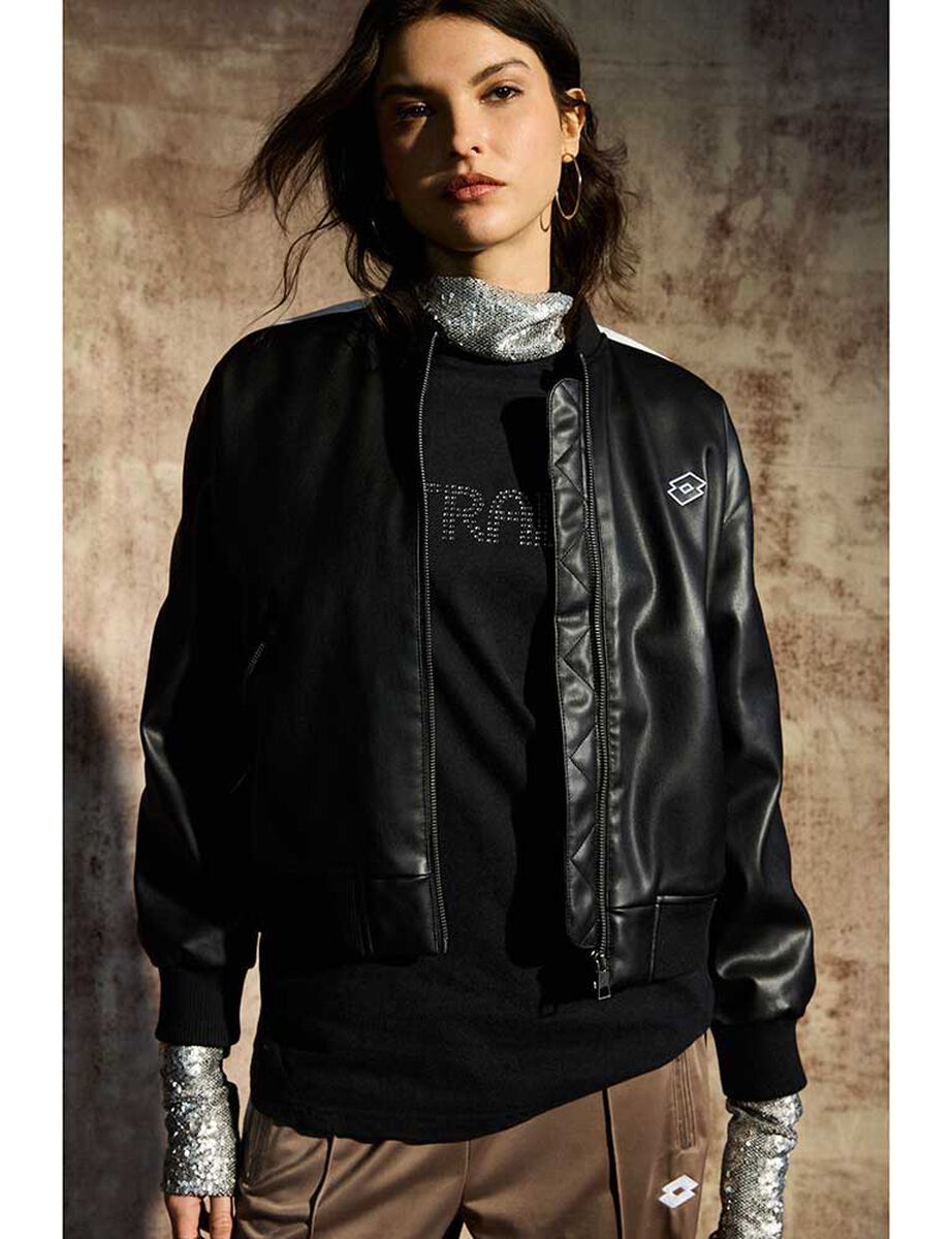 Chaqueta Bomber Ecocuero Mujer Lotto Strada