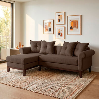 Seccional Izquierdo Living Factory Oklahoma 4 Cuerpos Caf&eacute;