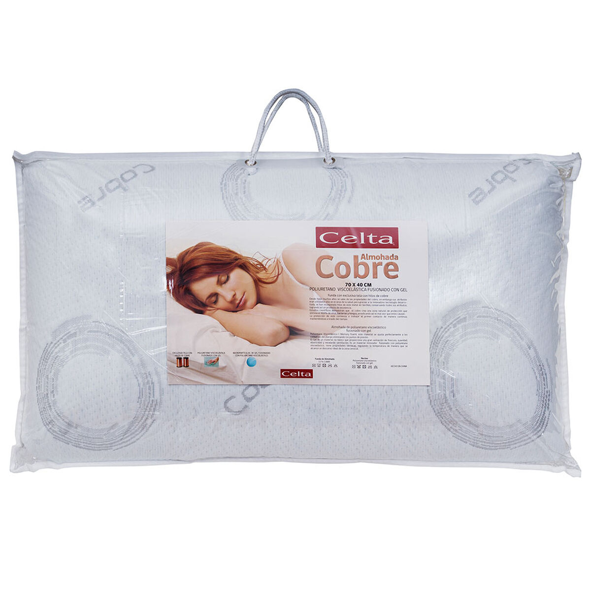 Almohada Celta Cobre Blanco 70 x 40 cm