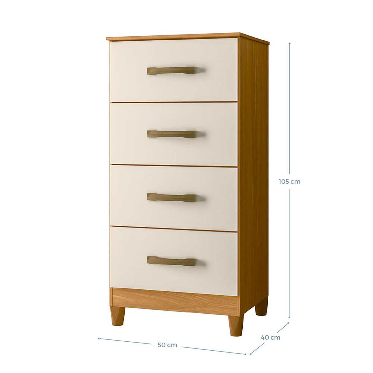 Cómoda Vekkahome Mobi 4 Cajones Café