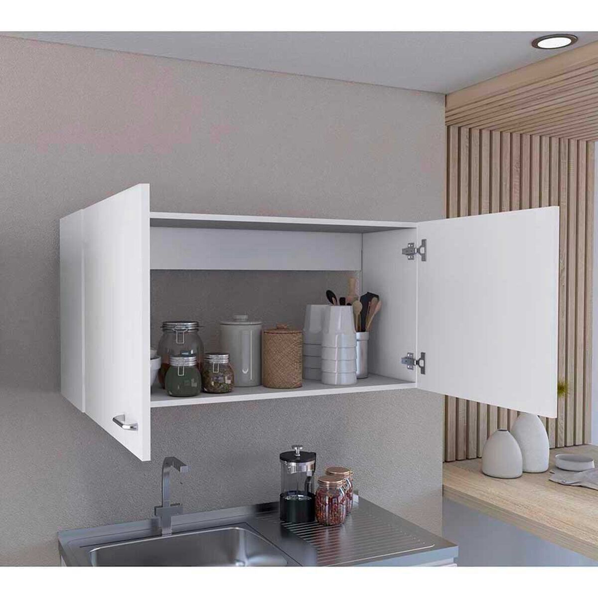Mueble de Cocina Superior TuHome Napoles 2 Puertas Blanco