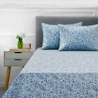 Juego de Sábanas Básica Casanova  2 Plazas 144 Hilos Khal, Emilia, Thailand, Flower, Ariel