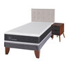 Cama Europea CIC 1,5 Plazas Ortopedic + Respaldo + Velador Tigris