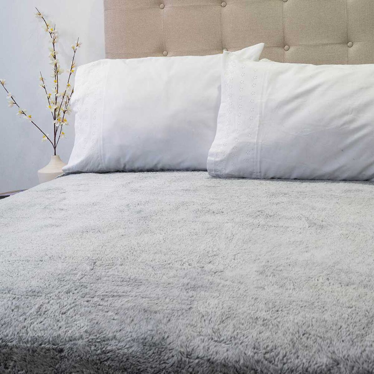 Frazada Poliéster Doral 2 Plazas Deluxe Gris