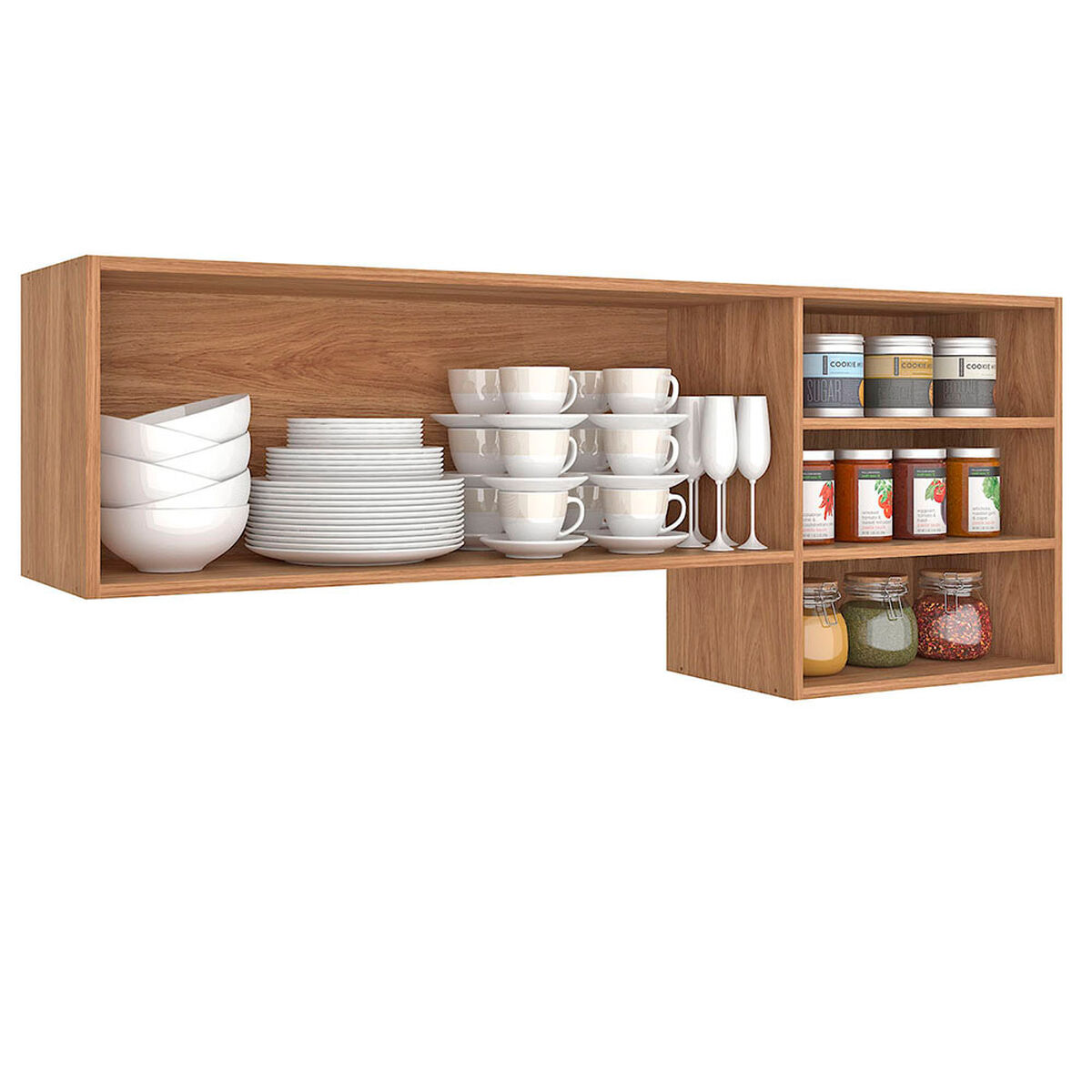 Mueble Aereo Cocina Vekkahome 2 Puertas Alba Caf&eacute;
