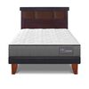 Cama Europea CIC 1,5 Plazas Anatomic + Respaldo New Dublin Chocolate