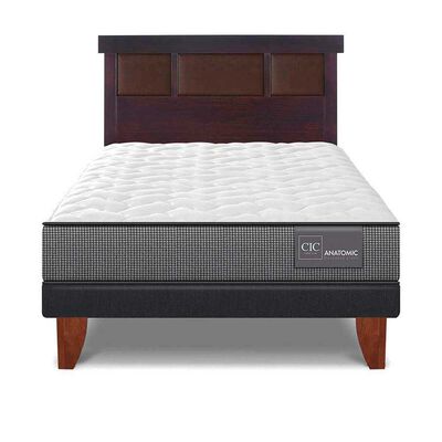 Imagen 1 del producto Cama Europea CIC 1,5 Plazas Anatomic + Respaldo New Dublin Chocolate