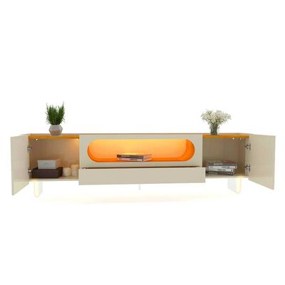 Imagen 2 del producto Rack TV 80"" Decocasa Mondrian Patas Vidrio Off White