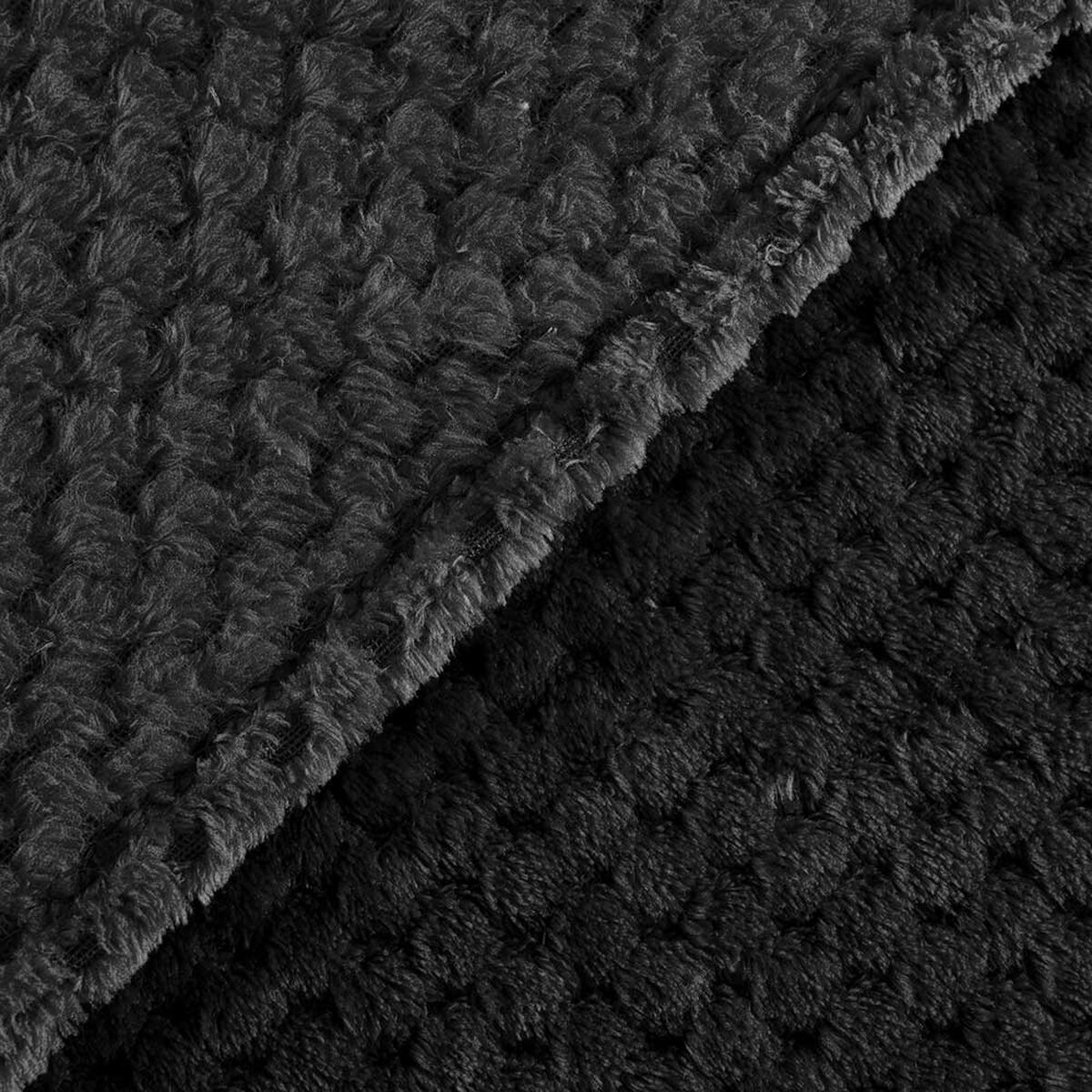 Frazada Mashini 2 Plazas PopCorn Liso Negro