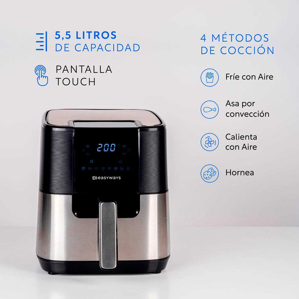 Freidora de Aire EasyWays Air Fryer Chic 5,5 lts.