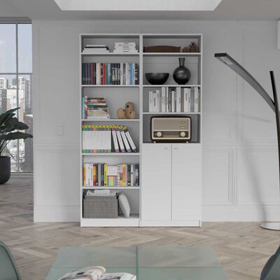 Estante 2 Puertas + Estante 5 Repisas + 2 Complementos TuHome Home Blanco