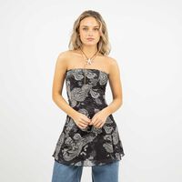 Vestido Mini Strapless Mujer Icono Negro