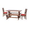 Juego de Comedor Latam Home Sevilla Segovia 2 Sillas + 2 Bancas Cuero Kentucky Rojo