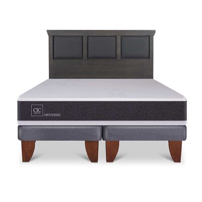 Cama Europea CIC Base Dividida 2 Plazas Ortopedic + Respaldo Torino