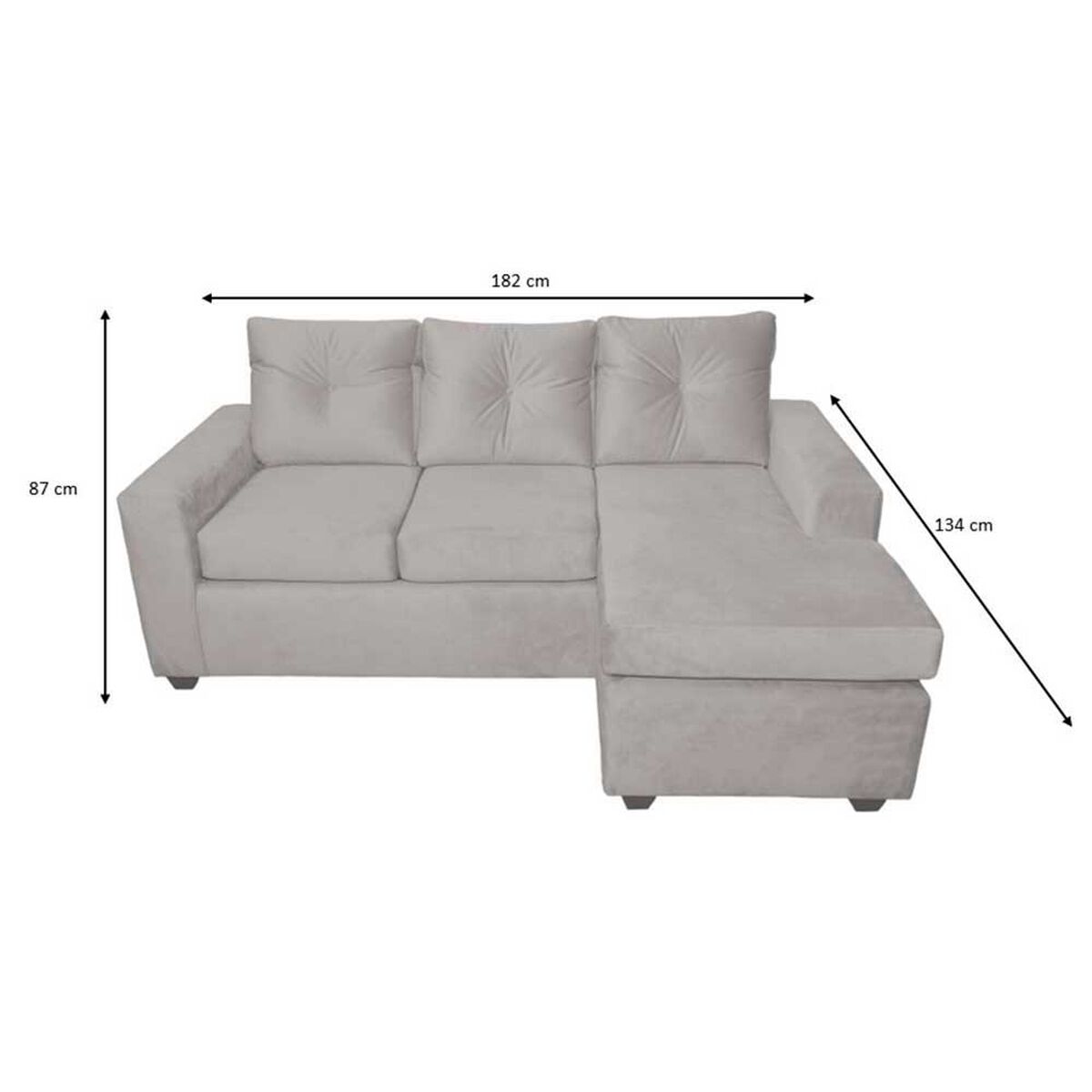 Sofá Seccional Muebles MPR Azalea 3 Negro