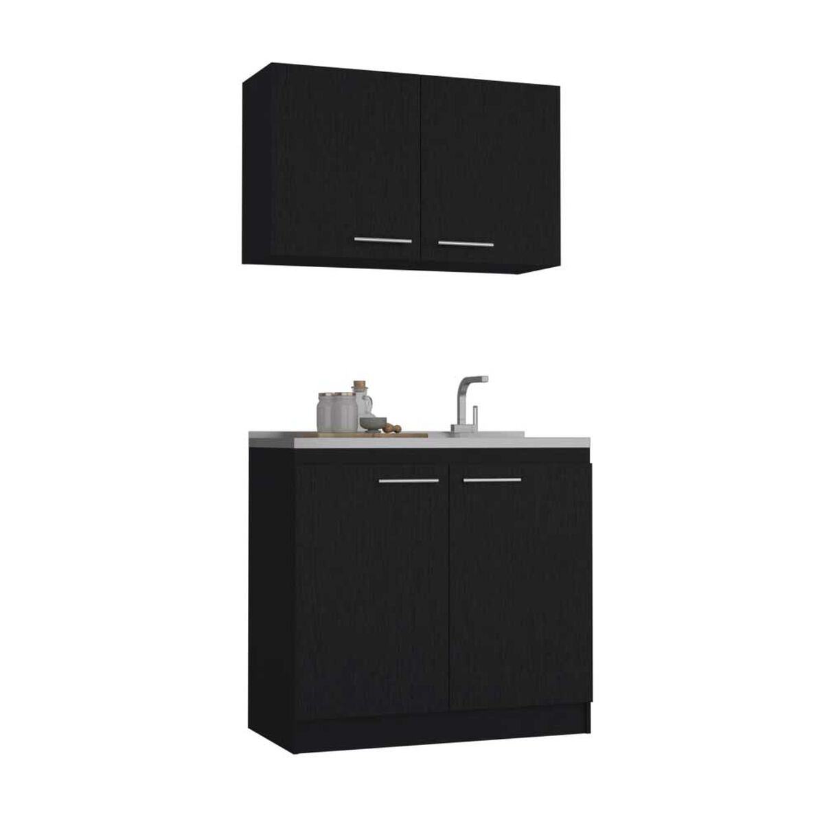 Combo Mueble Superior + Mueble Inferior TuHome Manchester Wengue