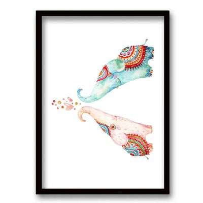 Cuadro Decorativo Retela Two Elephants 70 x 50 cm