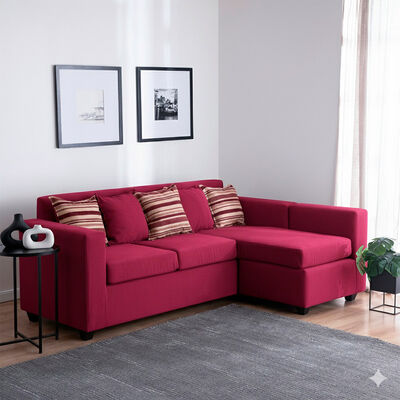 Seccional Muebles MPR Jazmin 3-1 Velvet Burdeo