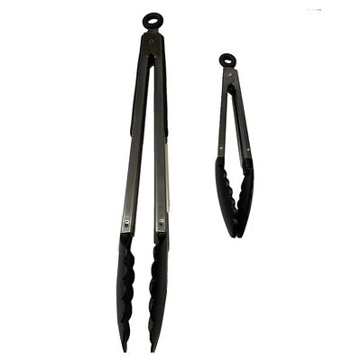 Imagen 1 del producto Set Pinzas Cocina Casa Linda Acero Inoxidable Negro