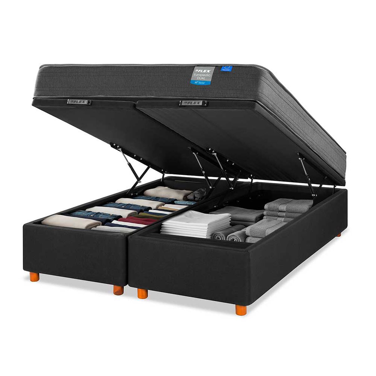 Cama Baul Flex 2 Plazas Europedic Dual 200 cm