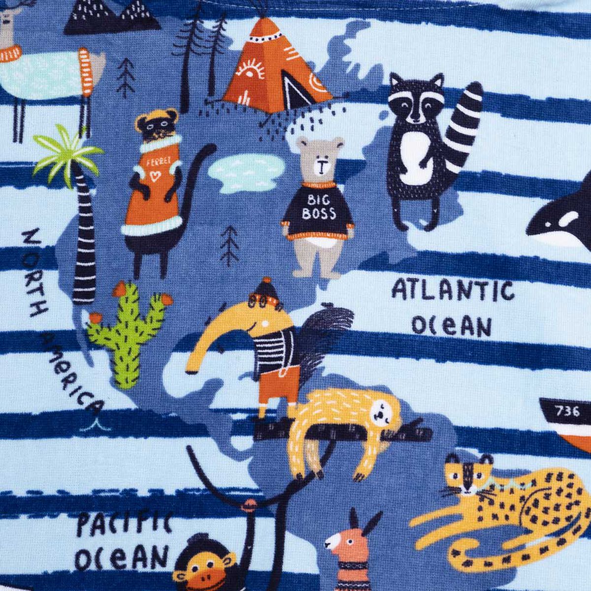 Toalla de Playa Infantil con Capucha Casanova Kids World 60 x 120 cm