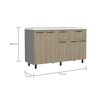 Mueble de Cocina Lavaplatos TuHome Hasselt 5 Puertas 2 Cajones Gris Rovere