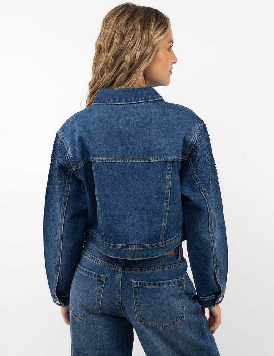 Chaqueta Crop Denim Mujer Icono