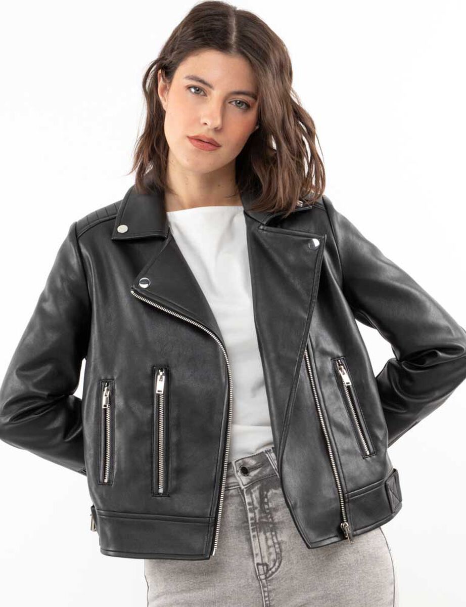 Chaqueta Biker Ecocuero Mujer Zibel