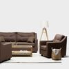 Juego de Living Almore Noruega Sofá 3 Cuerpos + Dos Sillones 1 Cuerpo Café