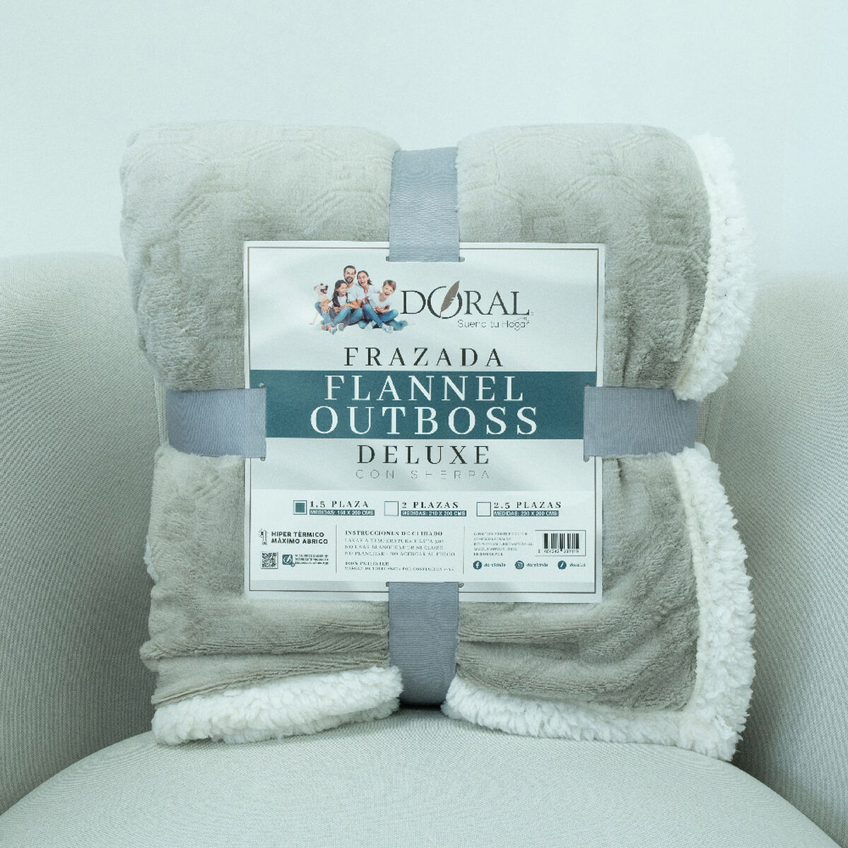 Frazada Doral Flannel Outboss Sherpa 150x200 cm D3