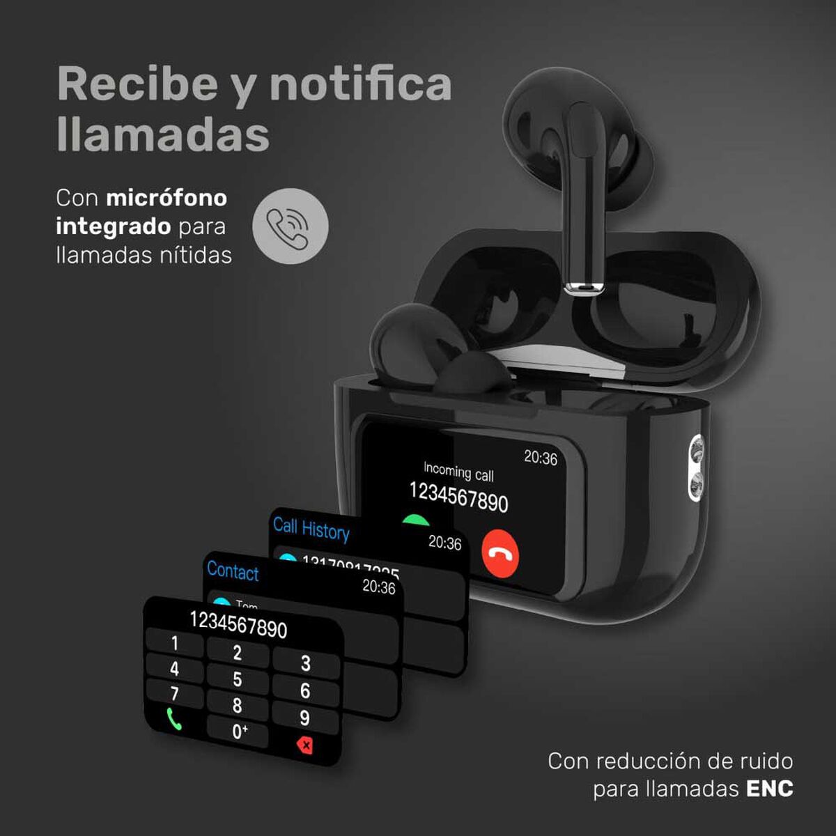 Aud&iacute;fonos Bluetooth In Ear Lhotse RMPLUS+ Negro