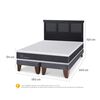 Cama Europea CIC Base Dividida King Ortopedic + Respaldo Torino Negro