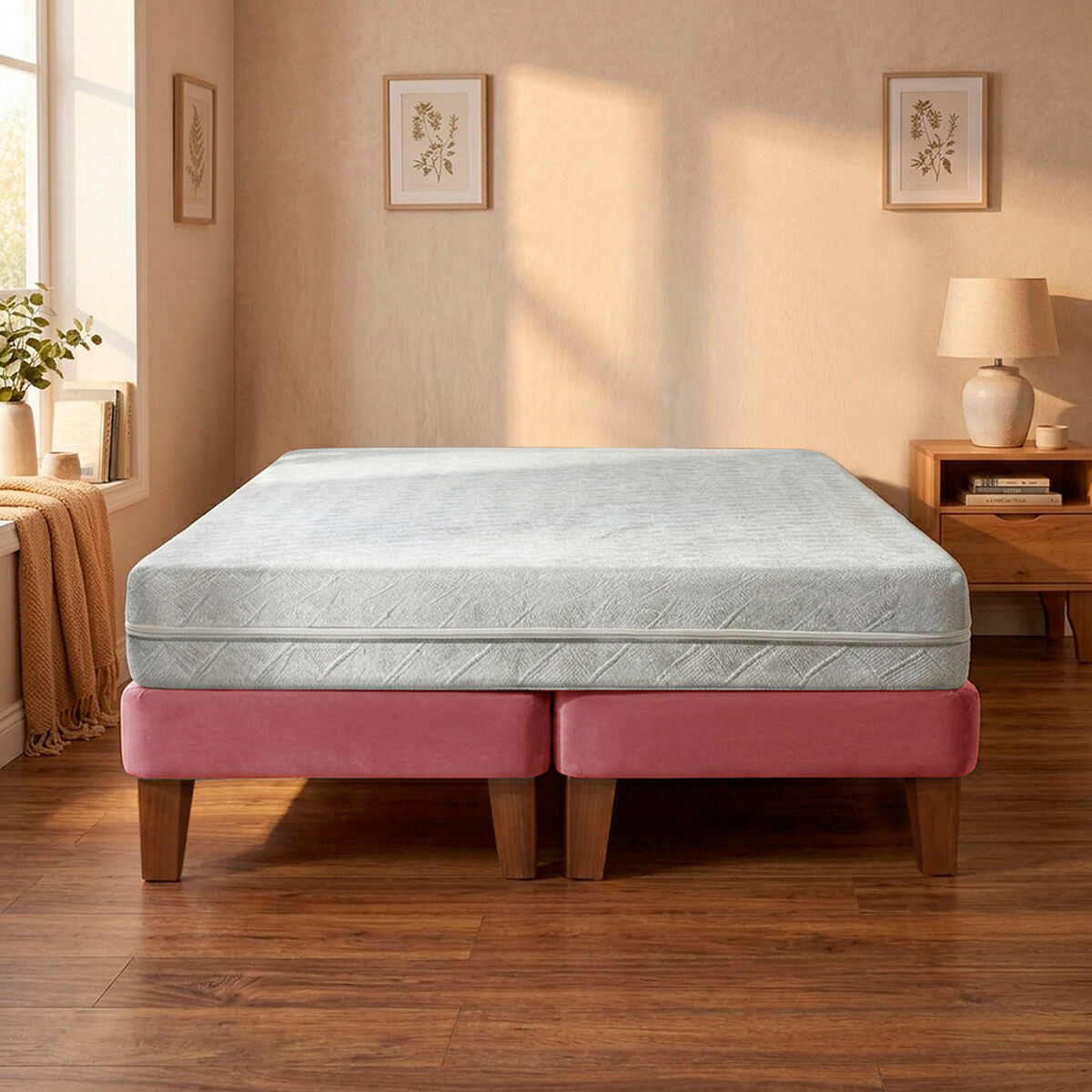 Cama Europea Latam Home 2 Plazas Zen Best 190 cm Palo Rosa