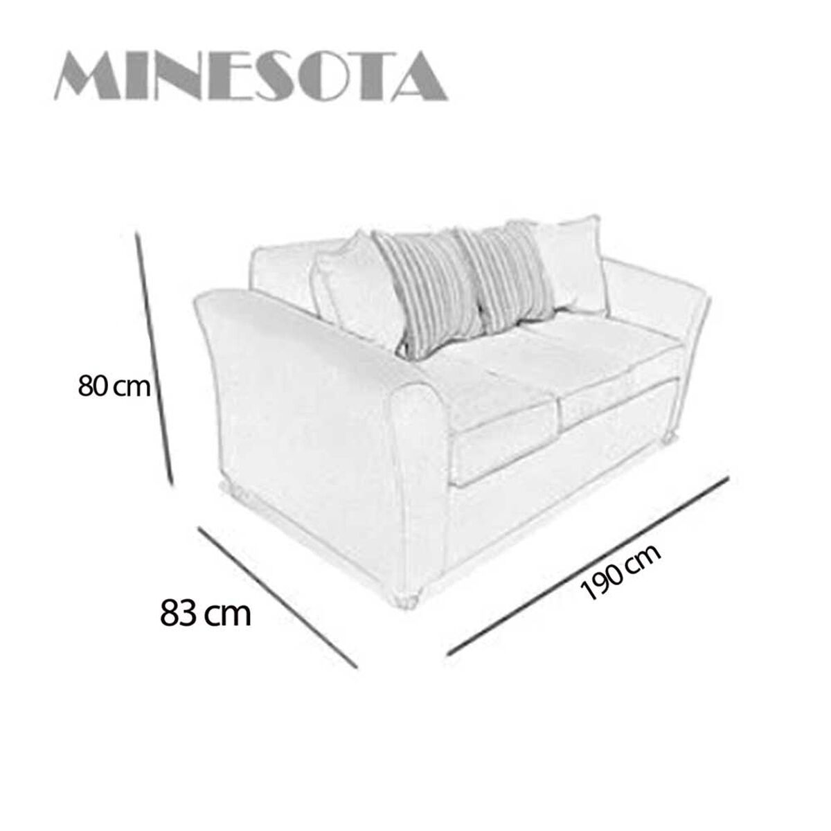 Sof&aacute; Elegant Detail Minesota 3 Cuerpos Azul