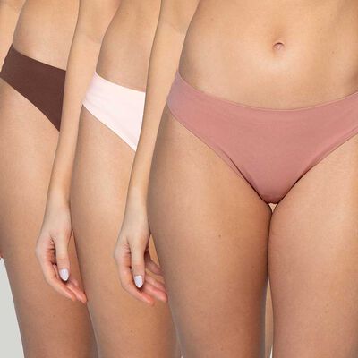 Pack 3 Unidades Calz&oacute;n Bikini Mujer Intime