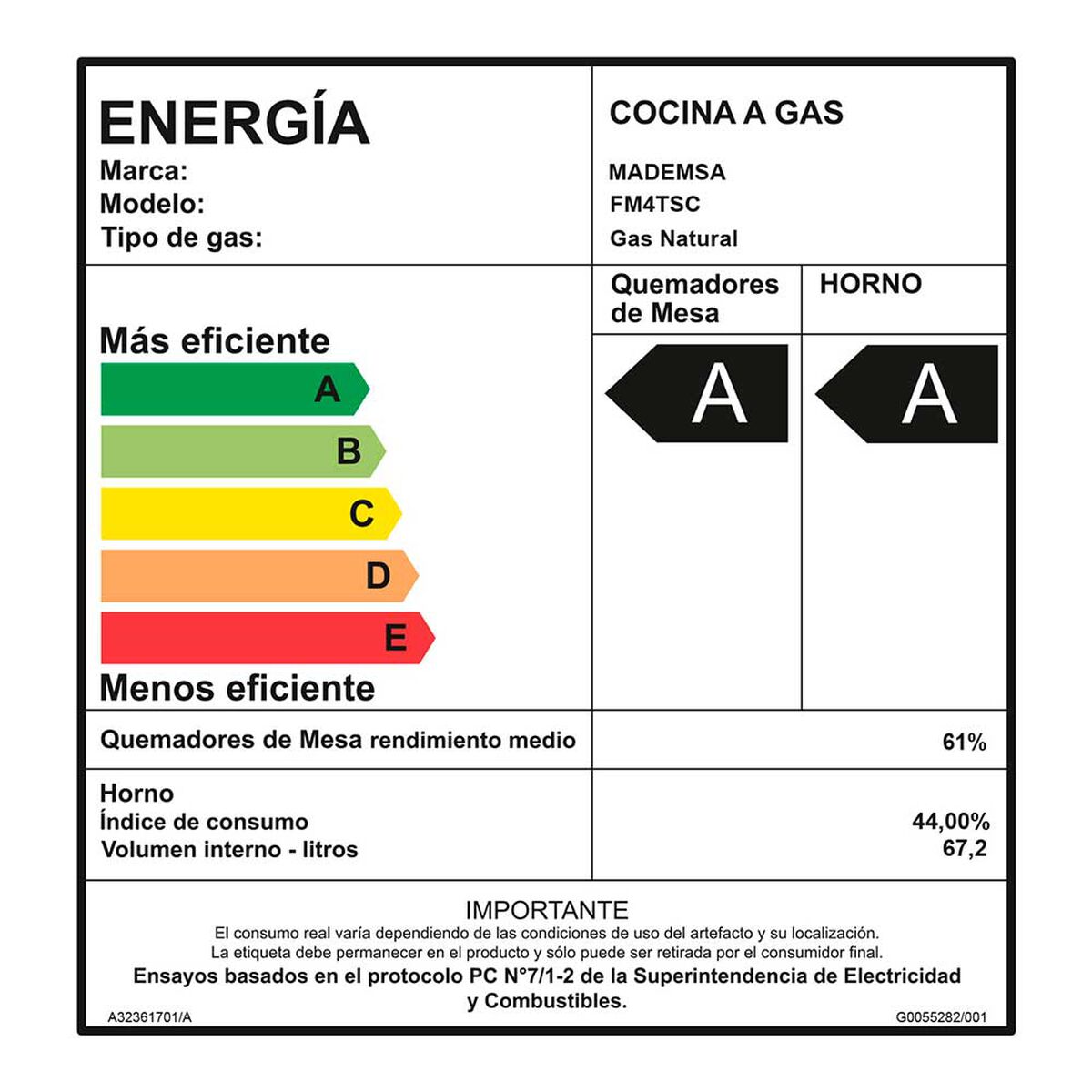 Cocina a Gas Mademsa FM4TSC 4 platos Gris