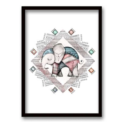 Cuadro Decorativo Retela Triangle Elephant 70 x 50 cm