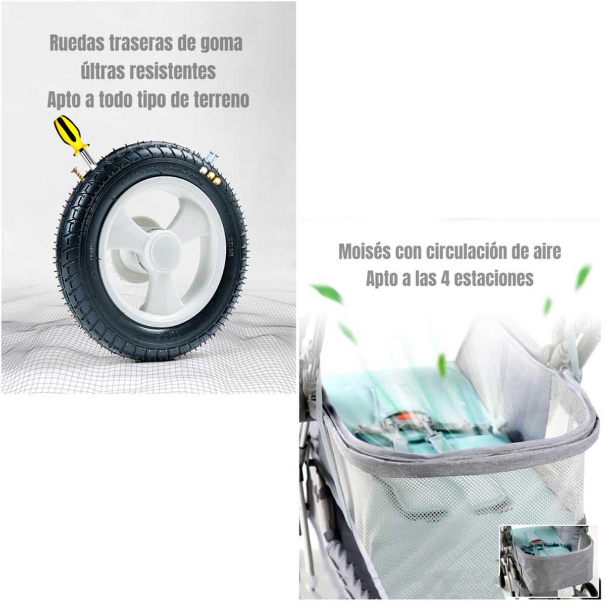 Coche de Paseo Reversible Rubik Gris LuBabycas