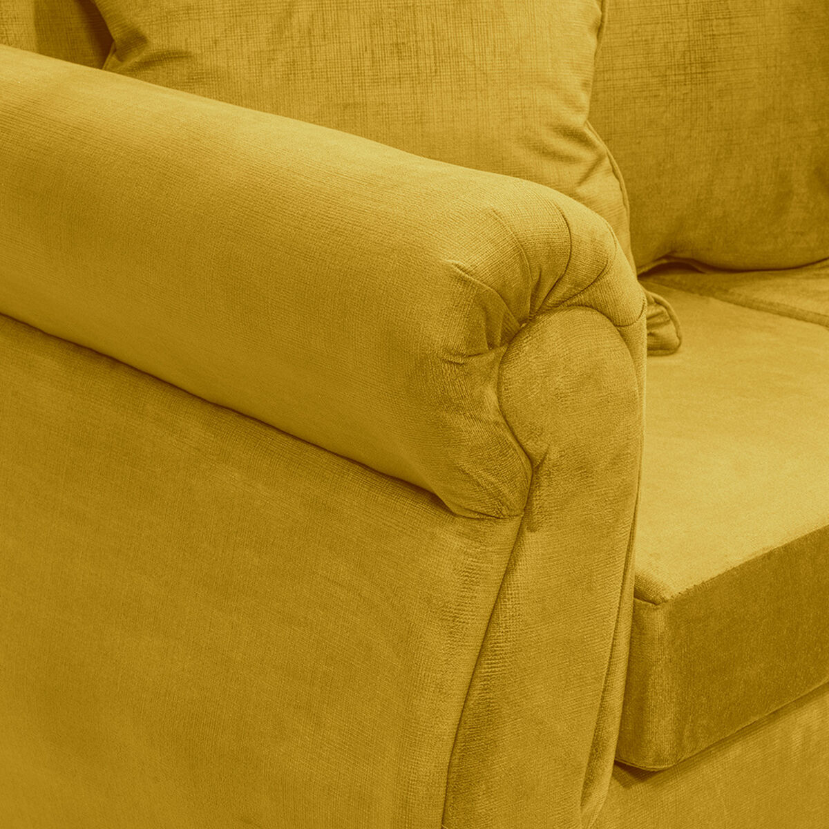 Juego de Living Innovamuebles Azucena Sofá 3 Cuerpos + Dos Sillones 1 Cuerpo Mostaza 