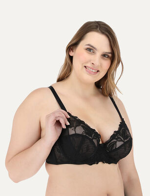 Imagen 2 del producto Sostén Mujer Flores Negro, Beige