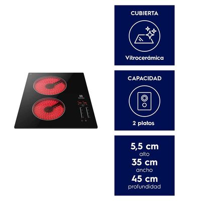 Imagen 2 del producto Encimera Eléctrica Electrolux VE3ST 2 Quemadores