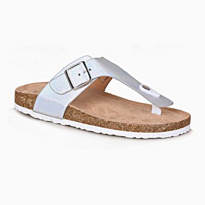 Imagen 1 del producto Sandalia Plana Mujer Icono Blanco, Negro