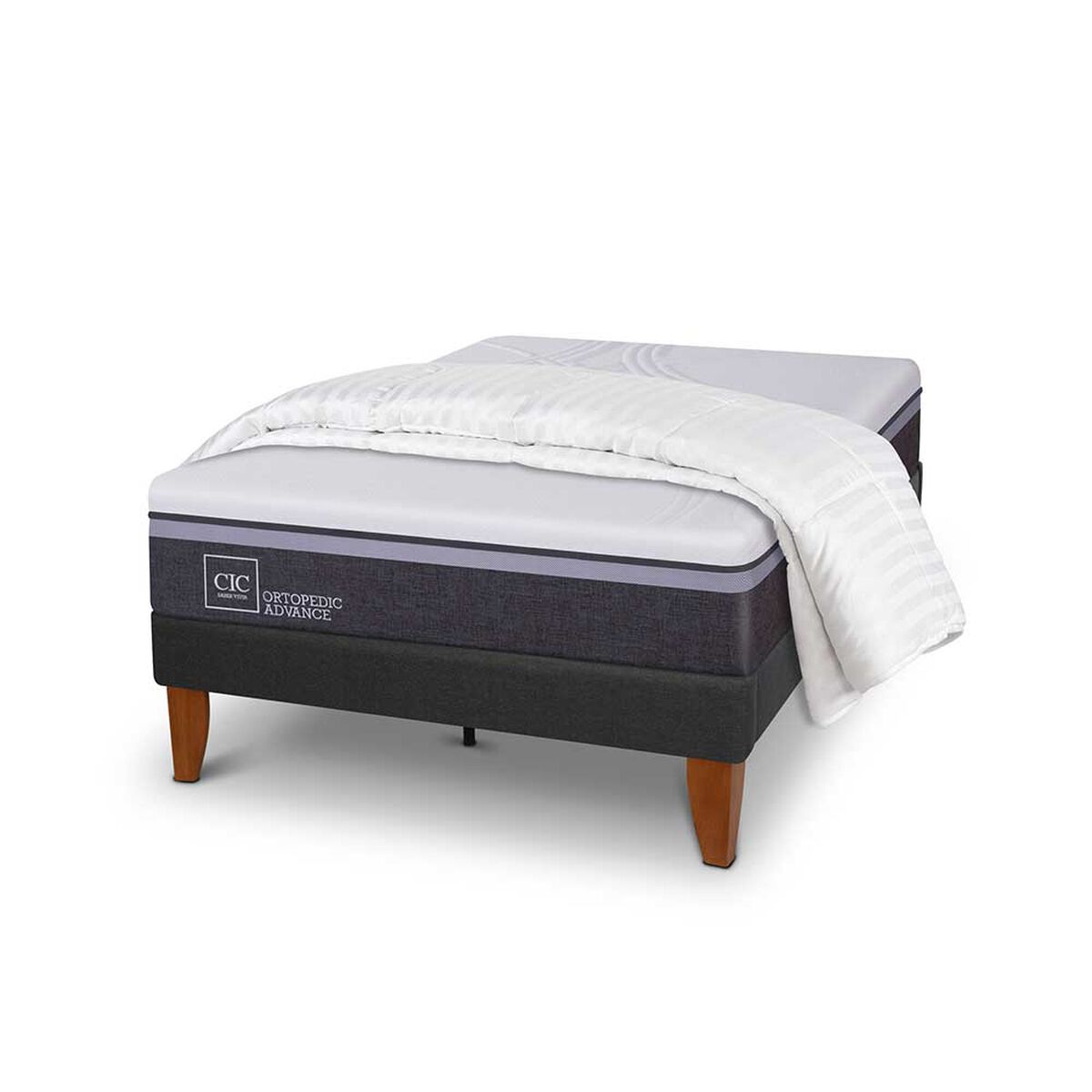 Cama Europea CIC 1,5 Plazas Ortopedic Advance + Plumón